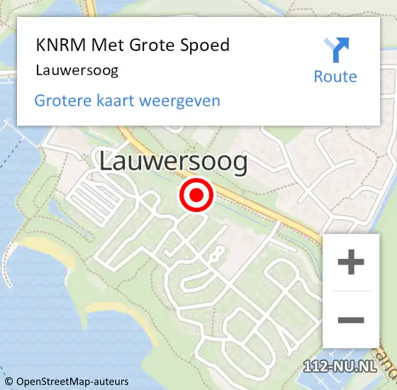 Locatie op kaart van de 112 melding: KNRM Met Grote Spoed Naar Lauwersoog op 12 juni 2021 17:10