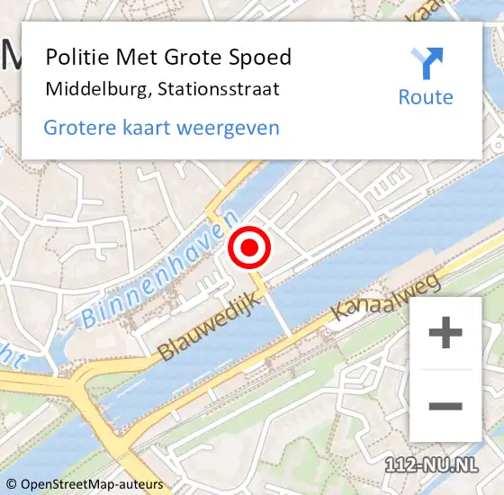 Locatie op kaart van de 112 melding: Politie Met Grote Spoed Naar Middelburg, Stationsstraat op 12 juni 2021 17:13