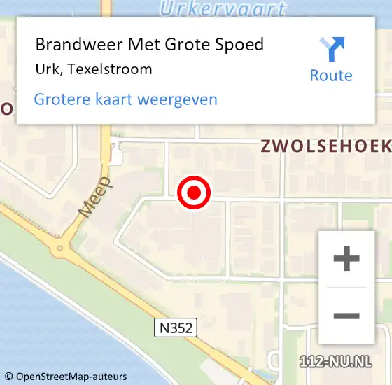 Locatie op kaart van de 112 melding: Brandweer Met Grote Spoed Naar Urk, Texelstroom op 12 juni 2021 17:33