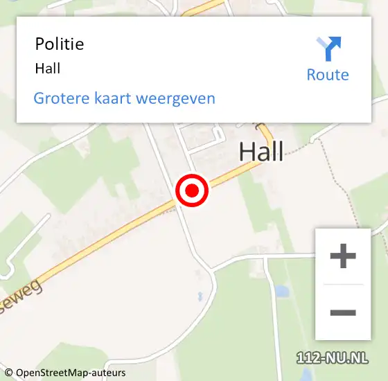 Locatie op kaart van de 112 melding: Politie Hall op 12 juni 2021 18:11