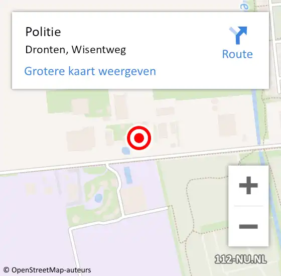 Locatie op kaart van de 112 melding: Politie Dronten, Wisentweg op 13 juni 2014 07:05