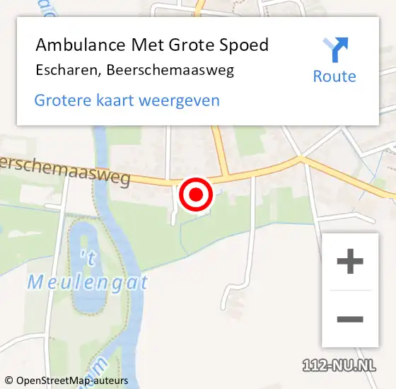 Locatie op kaart van de 112 melding: Ambulance Met Grote Spoed Naar Escharen, Beerschemaasweg op 12 juni 2021 18:53