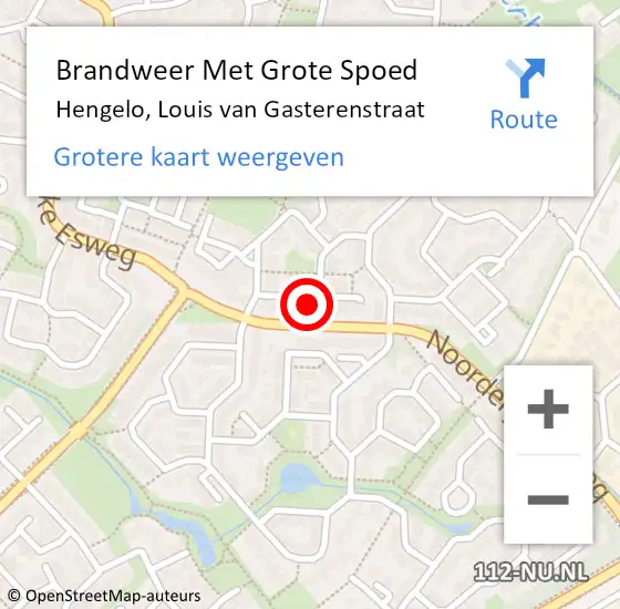 Locatie op kaart van de 112 melding: Brandweer Met Grote Spoed Naar Hengelo, Louis van Gasterenstraat op 12 juni 2021 19:09