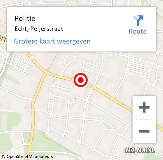 Locatie op kaart van de 112 melding: Politie Echt, Peijerstraat op 12 juni 2021 19:17