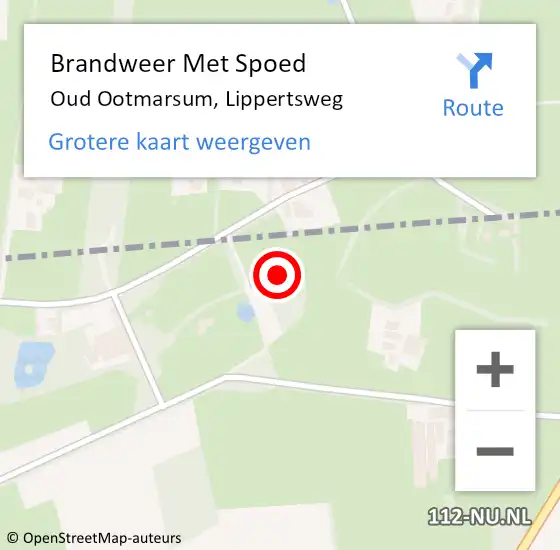 Locatie op kaart van de 112 melding: Brandweer Met Spoed Naar Oud Ootmarsum, Lippertsweg op 12 juni 2021 19:21
