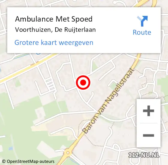 Locatie op kaart van de 112 melding: Ambulance Met Spoed Naar Voorthuizen, De Ruijterlaan op 12 juni 2021 20:28