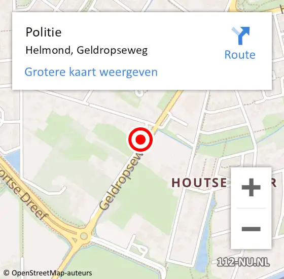 Locatie op kaart van de 112 melding: Politie Helmond, Geldropseweg op 12 juni 2021 20:45