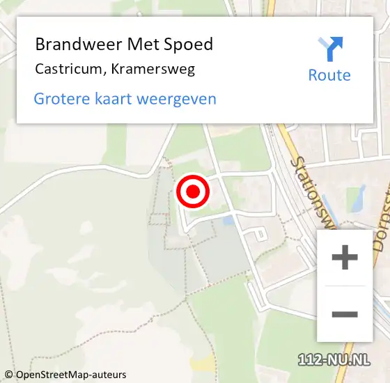 Locatie op kaart van de 112 melding: Brandweer Met Spoed Naar Castricum, Kramersweg op 12 juni 2021 20:50