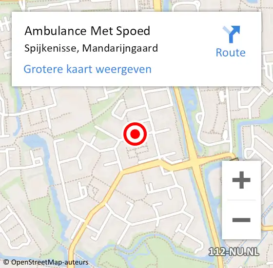 Locatie op kaart van de 112 melding: Ambulance Met Spoed Naar Spijkenisse, Mandarijngaard op 12 juni 2021 21:42