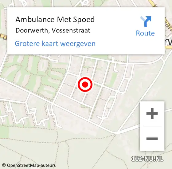 Locatie op kaart van de 112 melding: Ambulance Met Spoed Naar Doorwerth, Vossenstraat op 12 juni 2021 21:50