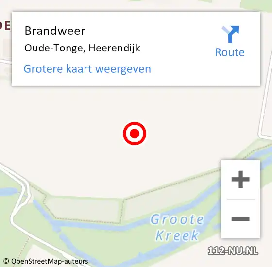 Locatie op kaart van de 112 melding: Brandweer Oude-Tonge, Heerendijk op 12 juni 2021 21:58