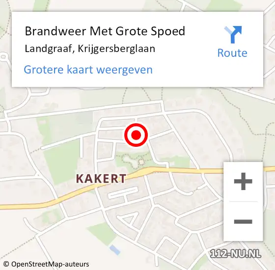 Locatie op kaart van de 112 melding: Brandweer Met Grote Spoed Naar Landgraaf, Krijgersberglaan op 12 juni 2021 22:07