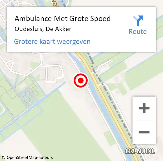 Locatie op kaart van de 112 melding: Ambulance Met Grote Spoed Naar Oudesluis, De Akker op 12 juni 2021 22:16