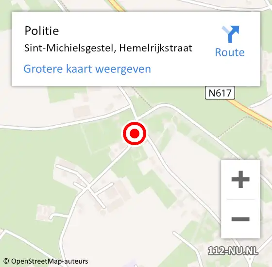 Locatie op kaart van de 112 melding: Politie Sint-Michielsgestel, Hemelrijkstraat op 12 juni 2021 23:17