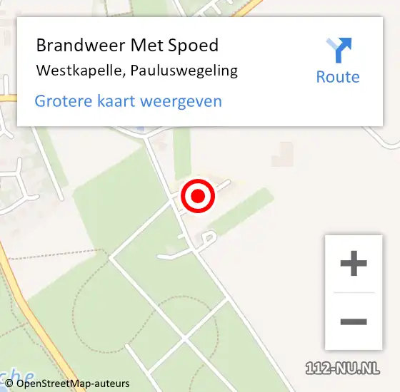 Locatie op kaart van de 112 melding: Brandweer Met Spoed Naar Westkapelle, Pauluswegeling op 12 juni 2021 23:35