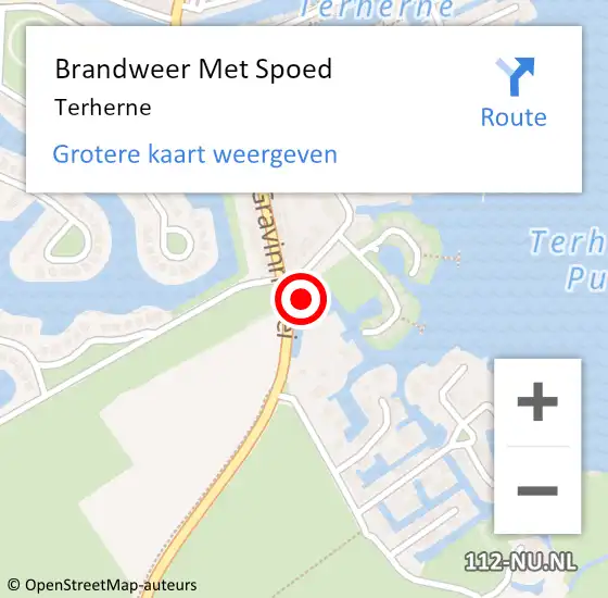 Locatie op kaart van de 112 melding: Brandweer Met Spoed Naar Terherne op 12 juni 2021 23:45