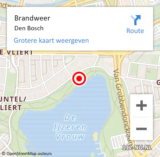 Locatie op kaart van de 112 melding: Brandweer Den Bosch op 13 juni 2021 00:03