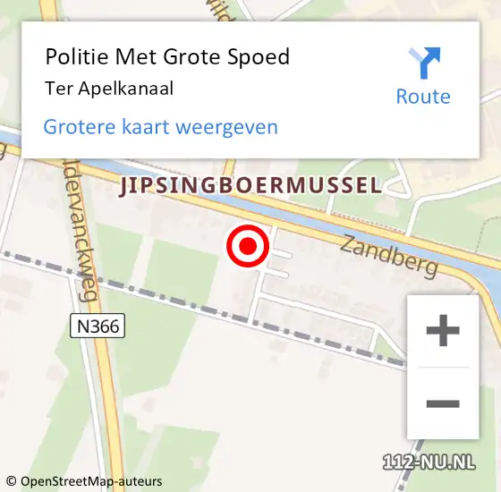 Locatie op kaart van de 112 melding: Politie Met Grote Spoed Naar Ter Apelkanaal op 13 juni 2021 00:04