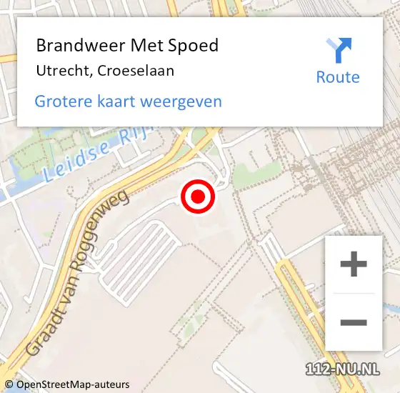 Locatie op kaart van de 112 melding: Brandweer Met Spoed Naar Utrecht, Croeselaan op 13 juni 2021 00:24