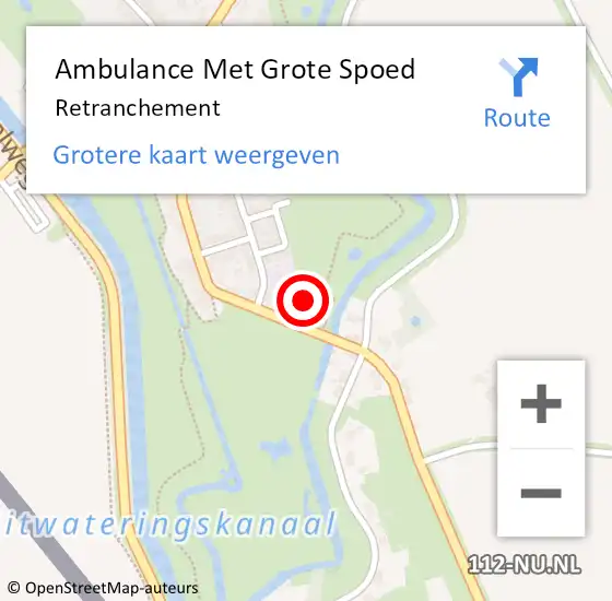 Locatie op kaart van de 112 melding: Ambulance Met Grote Spoed Naar Retranchement op 13 juni 2021 00:31