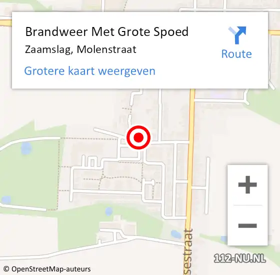 Locatie op kaart van de 112 melding: Brandweer Met Grote Spoed Naar Zaamslag, Molenstraat op 13 juni 2021 00:39