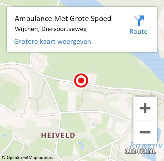 Locatie op kaart van de 112 melding: Ambulance Met Grote Spoed Naar Wijchen, Diervoortseweg op 13 juni 2021 00:58