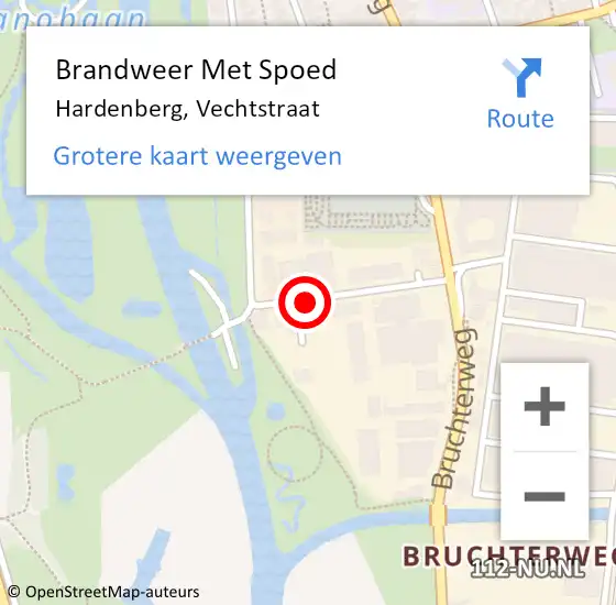 Locatie op kaart van de 112 melding: Brandweer Met Spoed Naar Hardenberg, Vechtstraat op 13 juni 2021 01:08