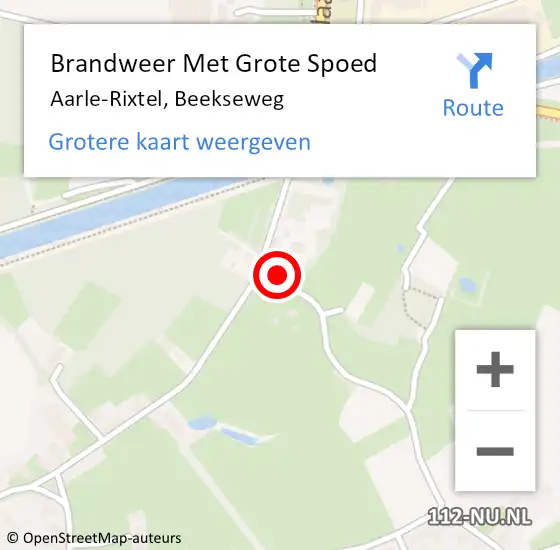 Locatie op kaart van de 112 melding: Brandweer Met Grote Spoed Naar Aarle-Rixtel, Beekseweg op 13 juni 2021 01:17