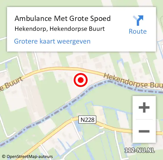 Locatie op kaart van de 112 melding: Ambulance Met Grote Spoed Naar Hekendorp, Hekendorpse Buurt op 13 juni 2021 01:25