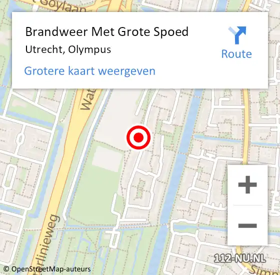 Locatie op kaart van de 112 melding: Brandweer Met Grote Spoed Naar Utrecht, Olympus op 13 juni 2021 01:58