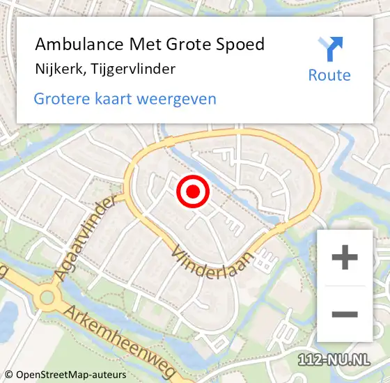 Locatie op kaart van de 112 melding: Ambulance Met Grote Spoed Naar Nijkerk, Tijgervlinder op 13 juni 2021 02:13