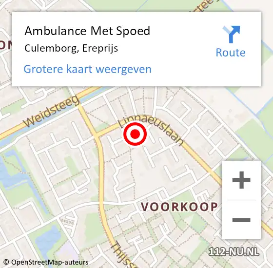 Locatie op kaart van de 112 melding: Ambulance Met Spoed Naar Culemborg, Ereprijs op 13 juni 2021 04:42