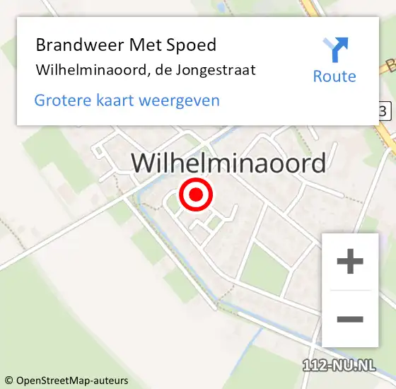 Locatie op kaart van de 112 melding: Brandweer Met Spoed Naar Wilhelminaoord, de Jongestraat op 13 juni 2021 04:42