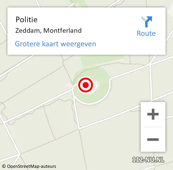 Locatie op kaart van de 112 melding: Politie Zeddam, Montferland op 13 juni 2021 06:30