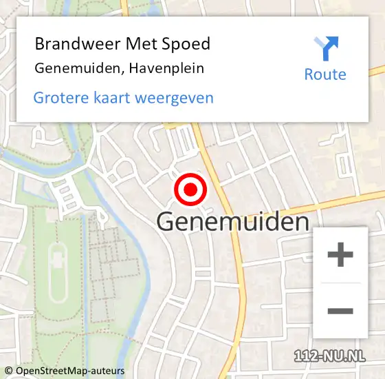 Locatie op kaart van de 112 melding: Brandweer Met Spoed Naar Genemuiden, Havenplein op 13 juni 2021 06:43