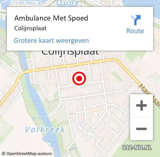 Locatie op kaart van de 112 melding: Ambulance Met Spoed Naar Colijnsplaat op 13 juni 2021 07:25