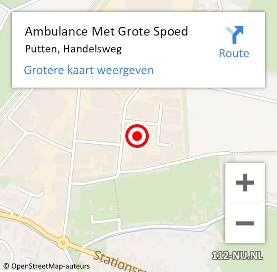 Locatie op kaart van de 112 melding: Ambulance Met Grote Spoed Naar Putten, Handelsweg op 13 juni 2021 07:29