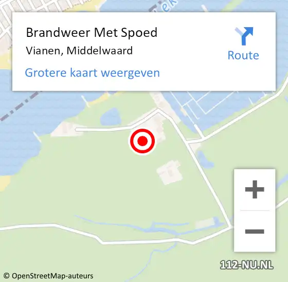 Locatie op kaart van de 112 melding: Brandweer Met Spoed Naar Vianen, Middelwaard op 13 juni 2021 07:49