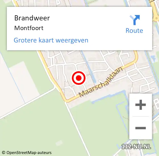 Locatie op kaart van de 112 melding: Brandweer Montfoort op 13 juni 2021 08:30