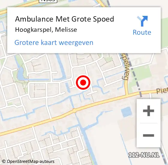 Locatie op kaart van de 112 melding: Ambulance Met Grote Spoed Naar Hoogkarspel, Melisse op 13 juni 2021 08:59