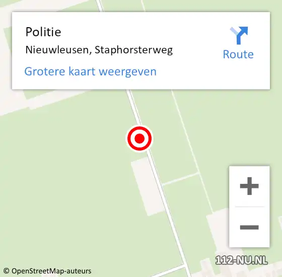 Locatie op kaart van de 112 melding: Politie Nieuwleusen, Staphorsterweg op 13 juni 2021 09:52