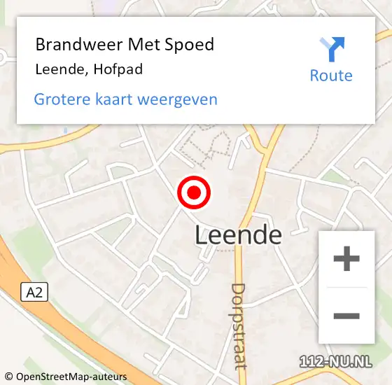 Locatie op kaart van de 112 melding: Brandweer Met Spoed Naar Leende, Hofpad op 13 juni 2021 10:13