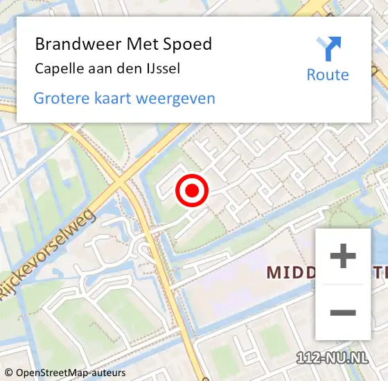 Locatie op kaart van de 112 melding: Brandweer Met Spoed Naar Capelle aan den IJssel op 13 juni 2021 10:16