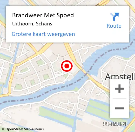 Locatie op kaart van de 112 melding: Brandweer Met Spoed Naar Uithoorn, Schans op 13 juni 2021 10:23