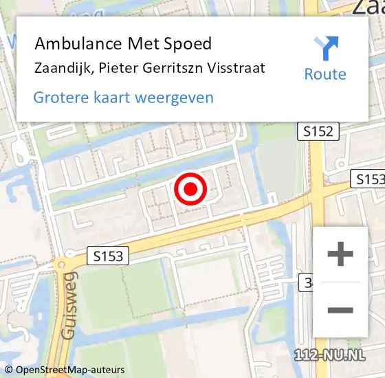 Locatie op kaart van de 112 melding: Ambulance Met Spoed Naar Zaandijk, Pieter Gerritszn Visstraat op 13 juni 2021 10:39