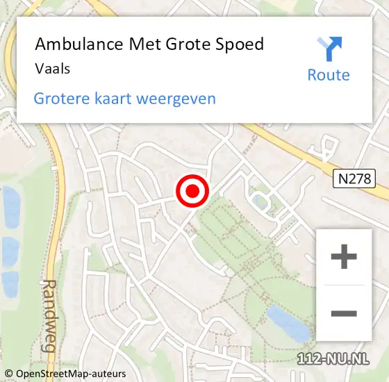 Locatie op kaart van de 112 melding: Ambulance Met Grote Spoed Naar Vaals op 13 juni 2021 10:44