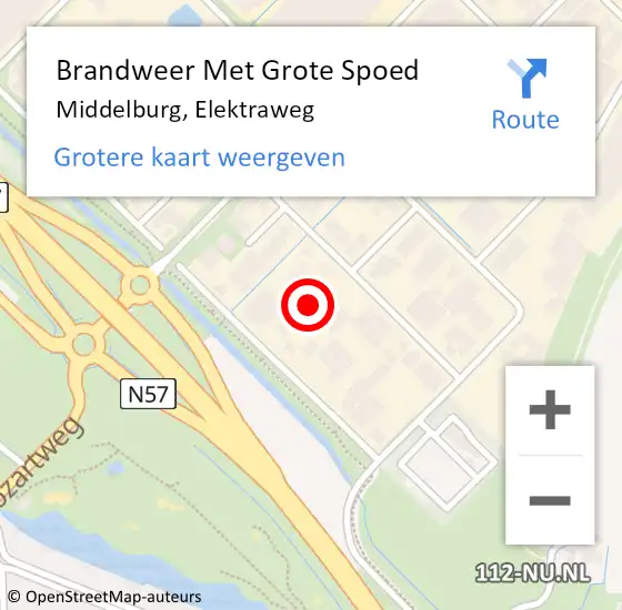 Locatie op kaart van de 112 melding: Brandweer Met Grote Spoed Naar Middelburg, Elektraweg op 13 juni 2021 10:50