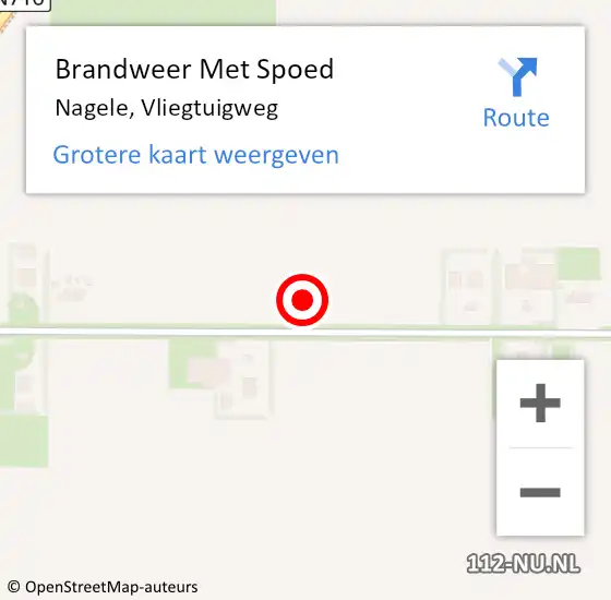 Locatie op kaart van de 112 melding: Brandweer Met Spoed Naar Nagele, Vliegtuigweg op 13 juni 2021 11:21