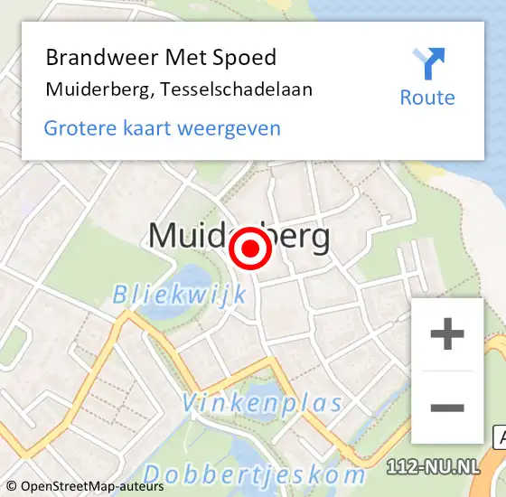 Locatie op kaart van de 112 melding: Brandweer Met Spoed Naar Muiderberg, Tesselschadelaan op 13 juni 2021 11:45