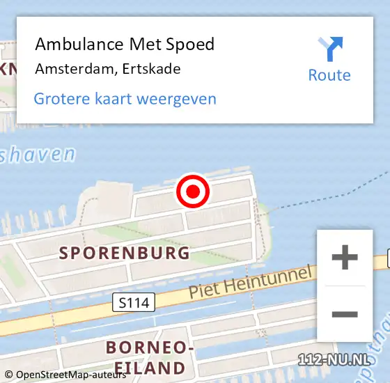Locatie op kaart van de 112 melding: Ambulance Met Spoed Naar Amsterdam, Ertskade op 13 juni 2021 11:50